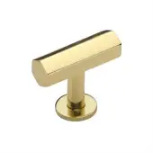 C2239-PB Heritage Brass Cabinet Knob Hexagon T-Bar Design with Rose 41mm Polished Brass finish