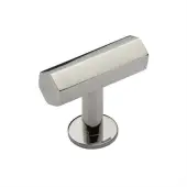 C2239-PNF Heritage Brass Cabinet Knob Hexagon T-Bar Design with Rose 41mm Polished Nickel finish