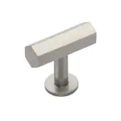 C2239-SN Heritage Brass Cabinet Knob Hexagon T-Bar Design with Rose 41mm Satin Nickel finish