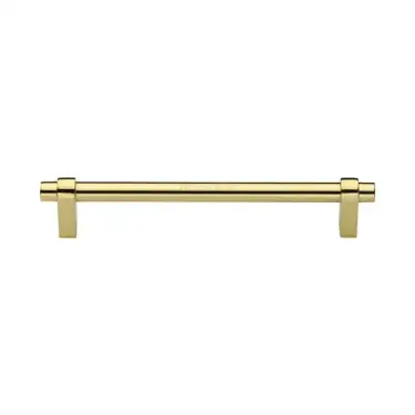 Click Here To Enlarge This Photo Of C2480 160-PB Heritage Brass Cabinet Pull Industrial Design 160mm ctc Polished Brass Finish