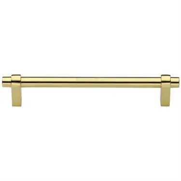 Click Here To Enlarge This Photo Of C2480 256-PB Heritage Brass Cabinet Pull Industrial Design 256mm ctc Polished Brass Finish