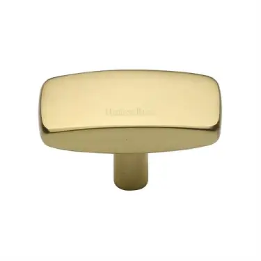 Click Here To Enlarge This Photo Of C3384 41-PB Heritage Brass Cabinet Knob Rectangular Design 41mm Polished Brass finish