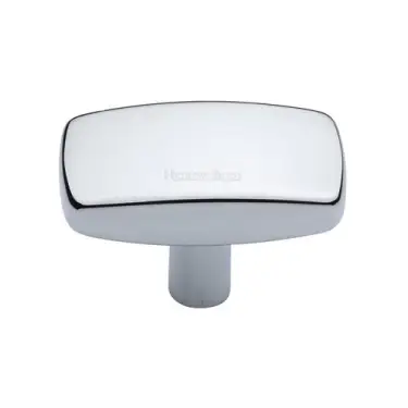 Click Here To Enlarge This Photo Of C3384 41-PC Heritage Brass Cabinet Knob Rectangular Design 41mm Polished Chrome finish