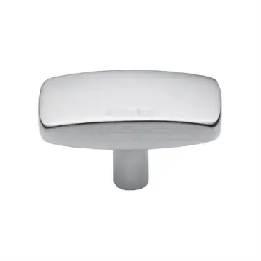Click Here To Enlarge This Photo Of C3384 41-SC Heritage Brass Cabinet Knob Rectangular Design 41mm Satin Chrome finish