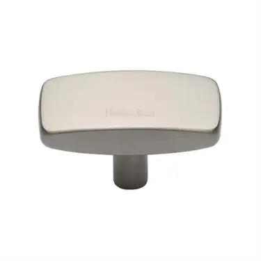 Click Here To Enlarge This Photo Of C3384 41-SN Heritage Brass Cabinet Knob Rectangular Design 41mm Satin Nickel finish