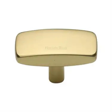 Click Here To Enlarge This Photo Of C3384 47-PB Heritage Brass Cabinet Knob Rectangular Design 47mm Polished Brass finish