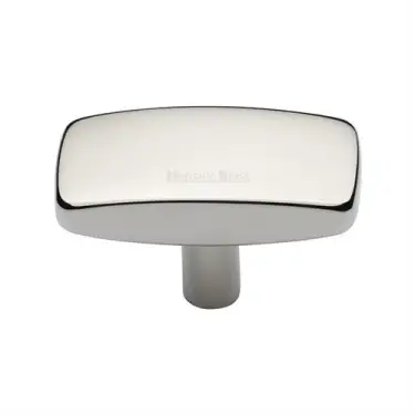 Click Here To Enlarge This Photo Of C3384 47-PNF Heritage Brass Cabinet Knob Rectangular Design 47mm Polished Nickel finish
