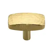 C3386 41-PB Heritage Brass Cabinet Knob Rectangular Hammered Design 41mm Polished Brass finish