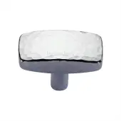 C3386 41-PC Heritage Brass Cabinet Knob Rectangular Hammered Design 41mm Polished Chrome finish