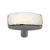 C3386 41-PNF Heritage Brass Cabinet Knob Rectangular Hammered Design 41mm Polished Nickel finish