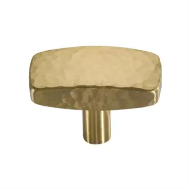 Click Here To Enlarge This Photo Of C3386 41-SB Heritage Brass Cabinet Knob Rectangular Hammered Design 41mm Satin Brass finish