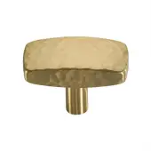 C3386 41-SB Heritage Brass Cabinet Knob Rectangular Hammered Design 41mm Satin Brass finish