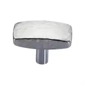 C3386 41-SC Heritage Brass Cabinet Knob Rectangular Hammered Design 41mm Satin Chrome finish