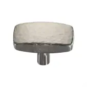 C3386 41-SN Heritage Brass Cabinet Knob Rectangular Hammered Design 41mm Satin Nickel finish