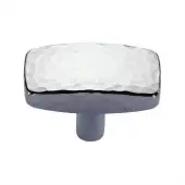 C3386 47-PC Heritage Brass Cabinet Knob Rectangular Hammered Design 47mm Polished Chrome finish