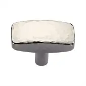 C3386 47-PNF Heritage Brass Cabinet Knob Rectangular Hammered Design 47mm Polished Nickel finish