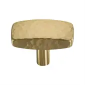 C3386 47-SB Heritage Brass Cabinet Knob Rectangular Hammered Design 47mm Satin Brass finish