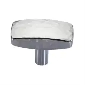 C3386 47-SC Heritage Brass Cabinet Knob Rectangular Hammered Design 47mm Satin Chrome finish