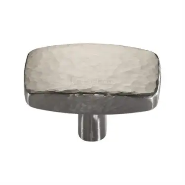 Click Here To Enlarge This Photo Of C3386 47-SN Heritage Brass Cabinet Knob Rectangular Hammered Design 47mm Satin Nickel finish