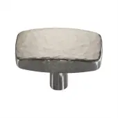 C3386 47-SN Heritage Brass Cabinet Knob Rectangular Hammered Design 47mm Satin Nickel finish