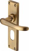 V725-AT Heritage Brass Door Handle For Oval Profile Plate Windsor Design Antique Brass Finish