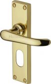 V725-PB Heritage Brass Door Handle For Oval Profile Plate Windsor Design Polished Brass Finish