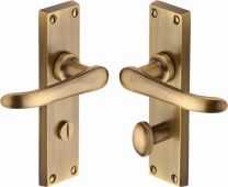 V730-AT Heritage Brass Door Handle For Bathroom Windsor Design Antique Brass Finish