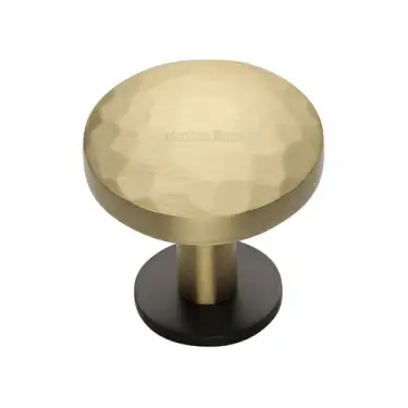 Click Here To Enlarge This Photo Of C3876 32-BSB Heritage Brass Cabinet Knob Round Hammered Design with Rose 32mm Matt Bronze/Satin Brass finish