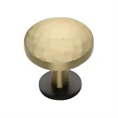 C3876 32-BSB Heritage Brass Cabinet Knob Round Hammered Design with Rose 32mm Matt Bronze/Satin Brass finish