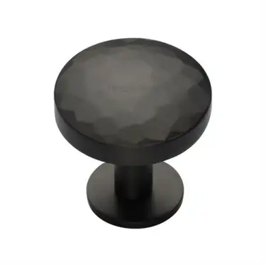 Click Here To Enlarge This Photo Of C3876 32-MB Heritage Brass Cabinet Knob Round Hammered Design with Rose 32mm Matt Bronze finish