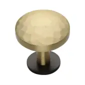 C3876 38-BSB Heritage Brass Cabinet Knob Round Hammered Design with Rose 38mm Matt Bronze/Satin Brass finish
