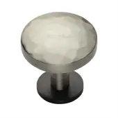 C3876 38-BSN Heritage Brass Cabinet Knob Round Hammered Design with Rose 38mm Matt Bronze/Satin Nickel finish