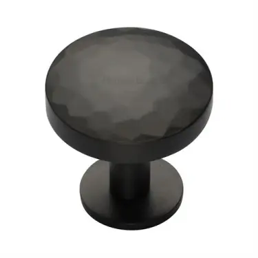 Click Here To Enlarge This Photo Of C3876 38-MB Heritage Brass Cabinet Knob Round Hammered Design with Rose 38mm Matt Bronze finish