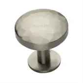 C3876 38-SN Heritage Brass Cabinet Knob Round Hammered Design with Rose 38mm Satin Nickel finish