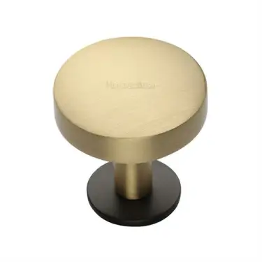Click Here To Enlarge This Photo Of C3878 32-BSB Heritage Brass Cabinet Knob Domed Disc Design with Rose 32mm Matt Bronze/Satin Brass finish