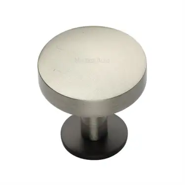 Click Here To Enlarge This Photo Of C3878 32-BSN Heritage Brass Cabinet Knob Domed Disc Design with Rose 32mm Matt Bronze/Satin Nickel finish