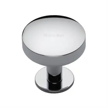 Click Here To Enlarge This Photo Of C3878 32-PC Heritage Brass Cabinet Knob Domed Disc Design with Rose 32mm Polished Chrome finish