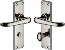 V730-PNF Heritage Brass Door Handle For Bathroom Windsor Design Polished Nickel Finish
