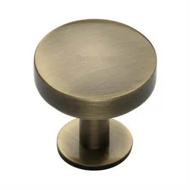 Click Here To Enlarge This Photo Of C3878 38-AT Heritage Brass Cabinet Knob Domed Disc Design with Rose 38mm Antique Brass finish