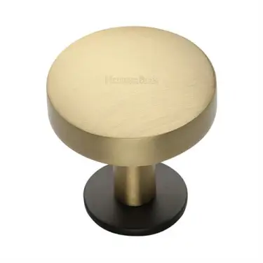 Click Here To Enlarge This Photo Of C3878 38-BSB Heritage Brass Cabinet Knob Domed Disc Design with Rose 38mm Matt Bronze/Satin Brass finish