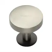 C3878 38-BSN Heritage Brass Cabinet Knob Domed Disc Design with Rose 38mm Matt Bronze/Satin Nickel finish