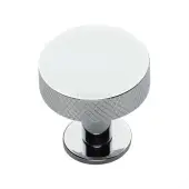 C3882 32-PC Heritage Brass Cabinet Knob Knurled Disc Design with Rose 32mm Polished Chrome finish