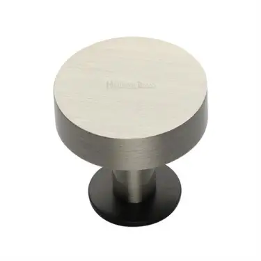Click Here To Enlarge This Photo Of C3885 32-BSN Heritage Brass Cabinet Knob Disc Design with Base 32mm Matt Bronze / Satin Nickel finish