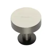 C3885 32-BSN Heritage Brass Cabinet Knob Disc Design with Base 32mm Matt Bronze / Satin Nickel finish