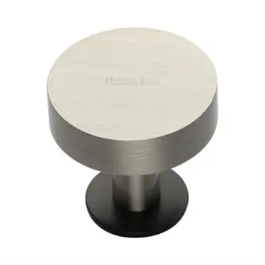 Click Here To Enlarge This Photo Of C3885 38-BSN Heritage Brass Cabinet Knob Disc Design with Base 38mm Matt Bronze / Satin Nickel finish