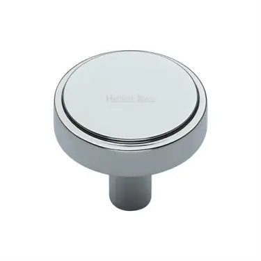 Click Here To Enlarge This Photo Of C3952 32-PC Heritage Brass Cabinet Knob Stepped Disc Design 32mm Polished Chrome finish