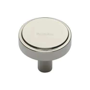 Click Here To Enlarge This Photo Of C3952 32-PNF Heritage Brass Cabinet Knob Stepped Disc Design 32mm Polished Nickel finish