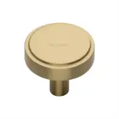 C3952 32-SB Heritage Brass Cabinet Knob Stepped Disc Design 32mm Satin Brass finish