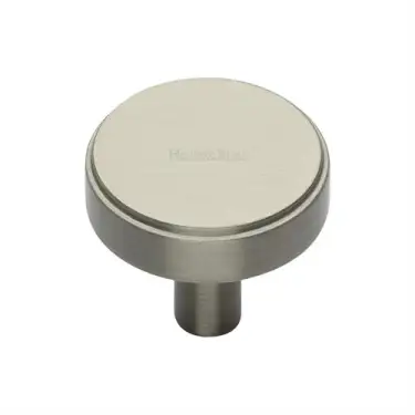 Click Here To Enlarge This Photo Of C3952 32-SN Heritage Brass Cabinet Knob Stepped Disc Design 32mm Satin Nickel finish