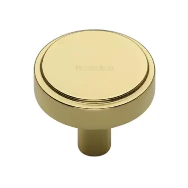 Click Here To Enlarge This Photo Of C3952 38-PB Heritage Brass Cabinet Knob Stepped Disc Design 38mm Polished Brass finish